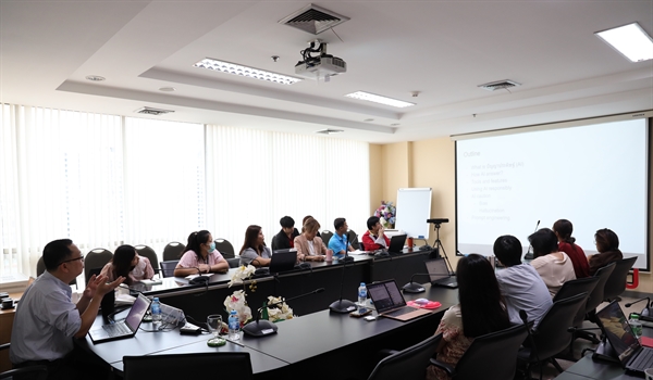 ภาพบรรยายกาศการจัดโครงการฝึกอบรมเชิงปฏิบัติการ “การพัฒนาสมรรถนะบุคลากรโดยใช้เทคโนโลยี AI” สถาบันยุทธศาสตร์ทางปัญญาและวิจัย