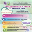 ประชาสัมพันธ์เชิญชวนส่งบทความผลงานวิจัยเข้าร่วมนำเสนอในกิจกรรม Thailand Research Expo & Symposium 2025