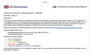 UK Thailand Science - Funding Opportunities (June 2025)